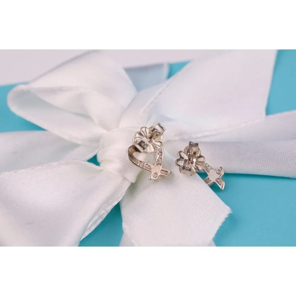 Tiffany & Co. Paloma Picasso Loving Heart Stud Earrings in Sterling Silver 10mm - Picture 4 of 8